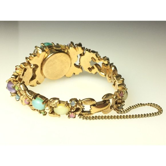 Vintage Fruit Salad Pedre Hidden Dial 17 Jewel Swiss Watch  1960s. Winds & Runs - Picture 5 of 14